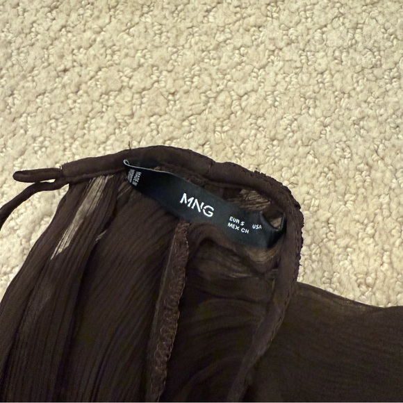 Mango Cropped Ruffle Chiffon Blouse - Picture 3 of 3